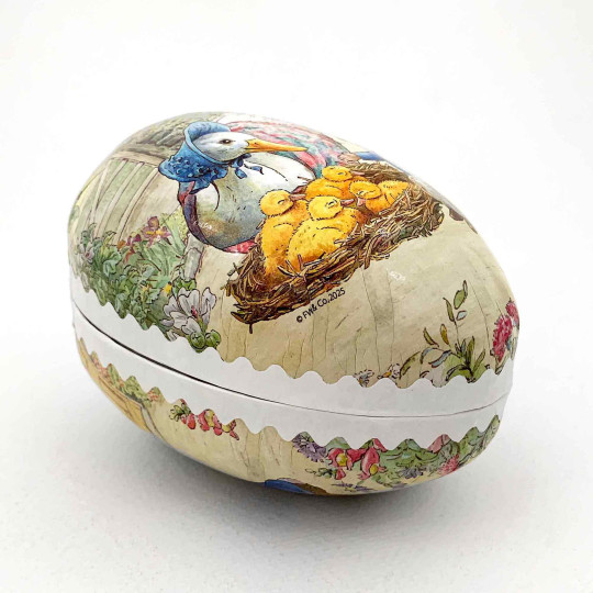 4-1/2" Peter Rabbit with Jemima Puddle-Duck Papier Mache Easter Egg Container ~ Germany